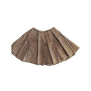 Maria Casero vintage 100% silk black white pleated checkered mini skirt tulle gr